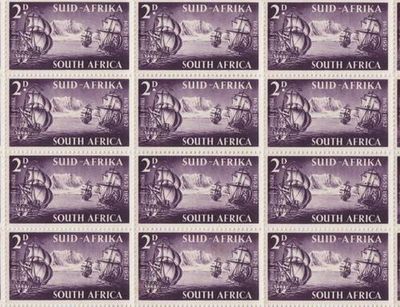 South Africa SACC 137 Full Sheet with 120 stamps - perforation torn below row 8 ( not through side )