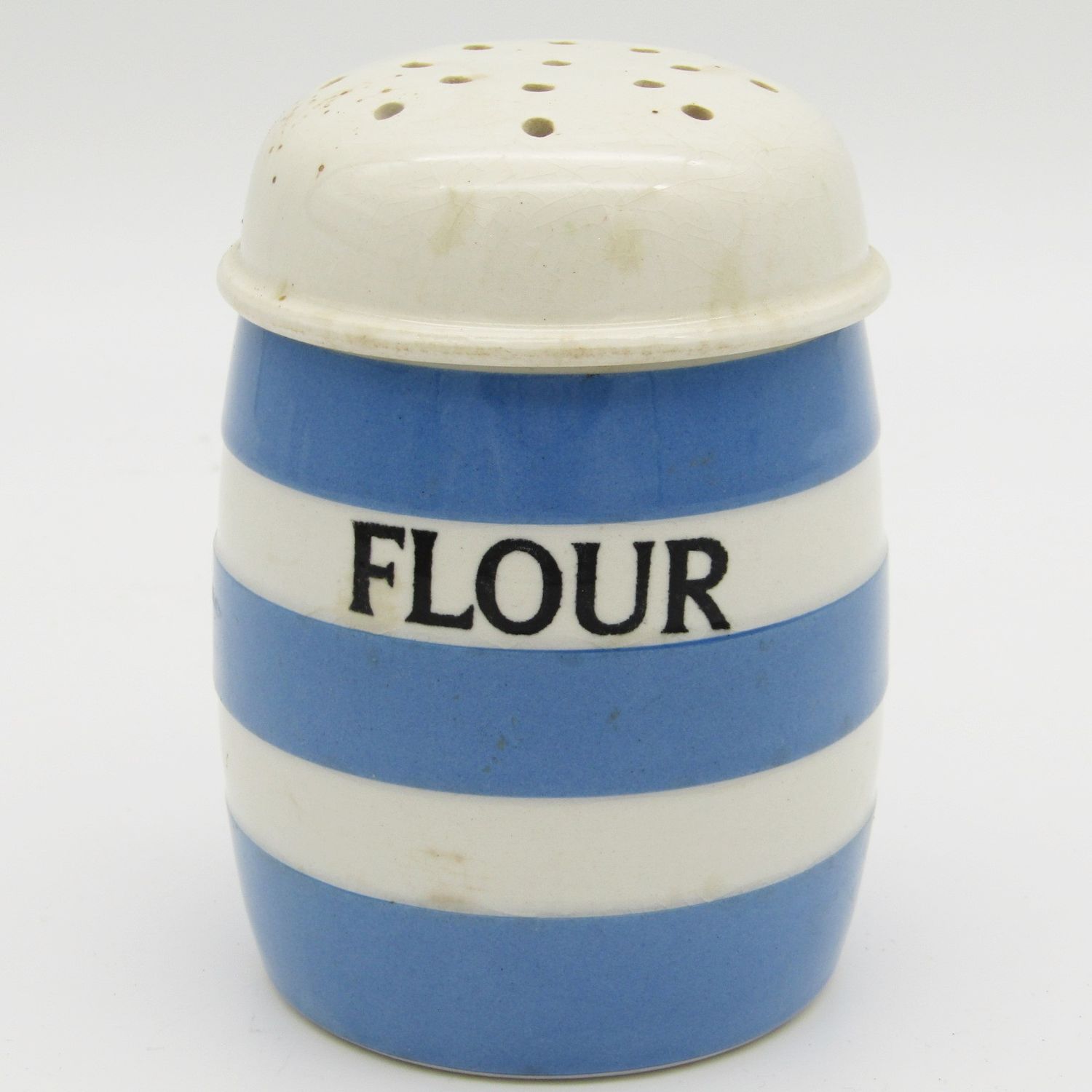 Vintage TG Green and Co. Cornish ware porcelain flour shaker