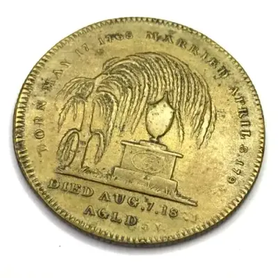 Death medallion for Caroline Queen consort of George 4 - Royalty died 1821 - Exceptional condition