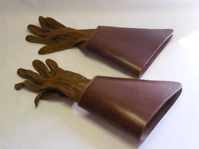 Pair of Dispatch Rider Motorcycle Gloves - Leather with Sleeve Protectors