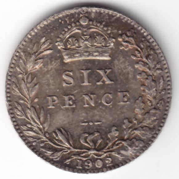 1902 Great Britain Sixpence - Excellent Coin