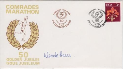 1975 RSA Comrades Marathon FDC - Signed by Derek Preiss