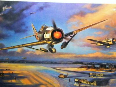 Nicolas Trudgian military aviation print of German Air Force base with planes