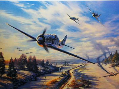 Nicolas Trudgian military aviation art print of WW2 German Air Force planes