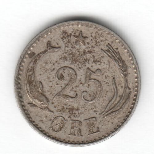 Denmark 1891 - 25 ORE XF