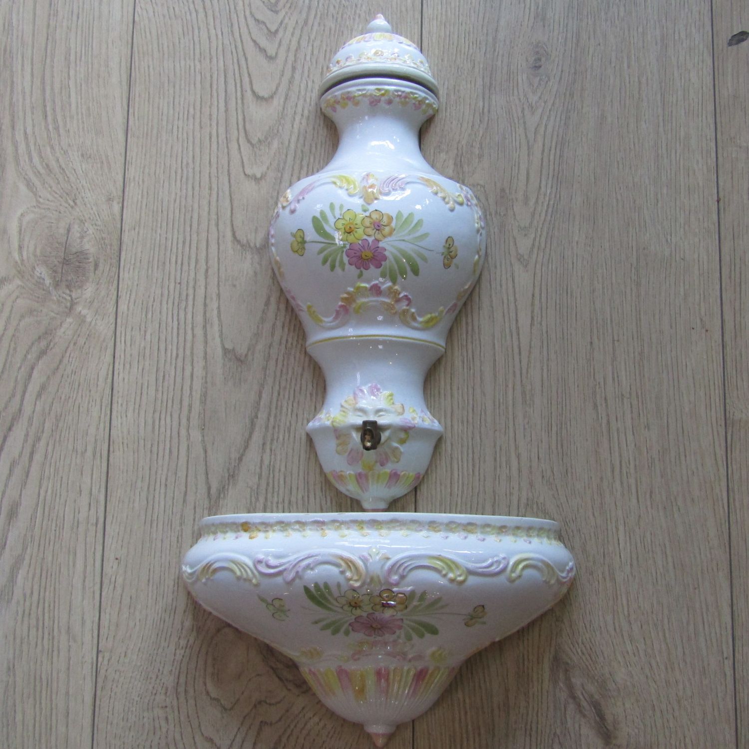 Vintage Ceramic wall fountain for flowers