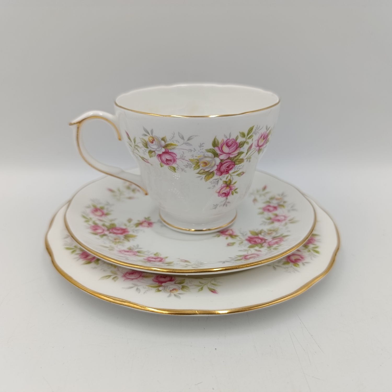 Vintage Duches June Bouquet porcelain trio