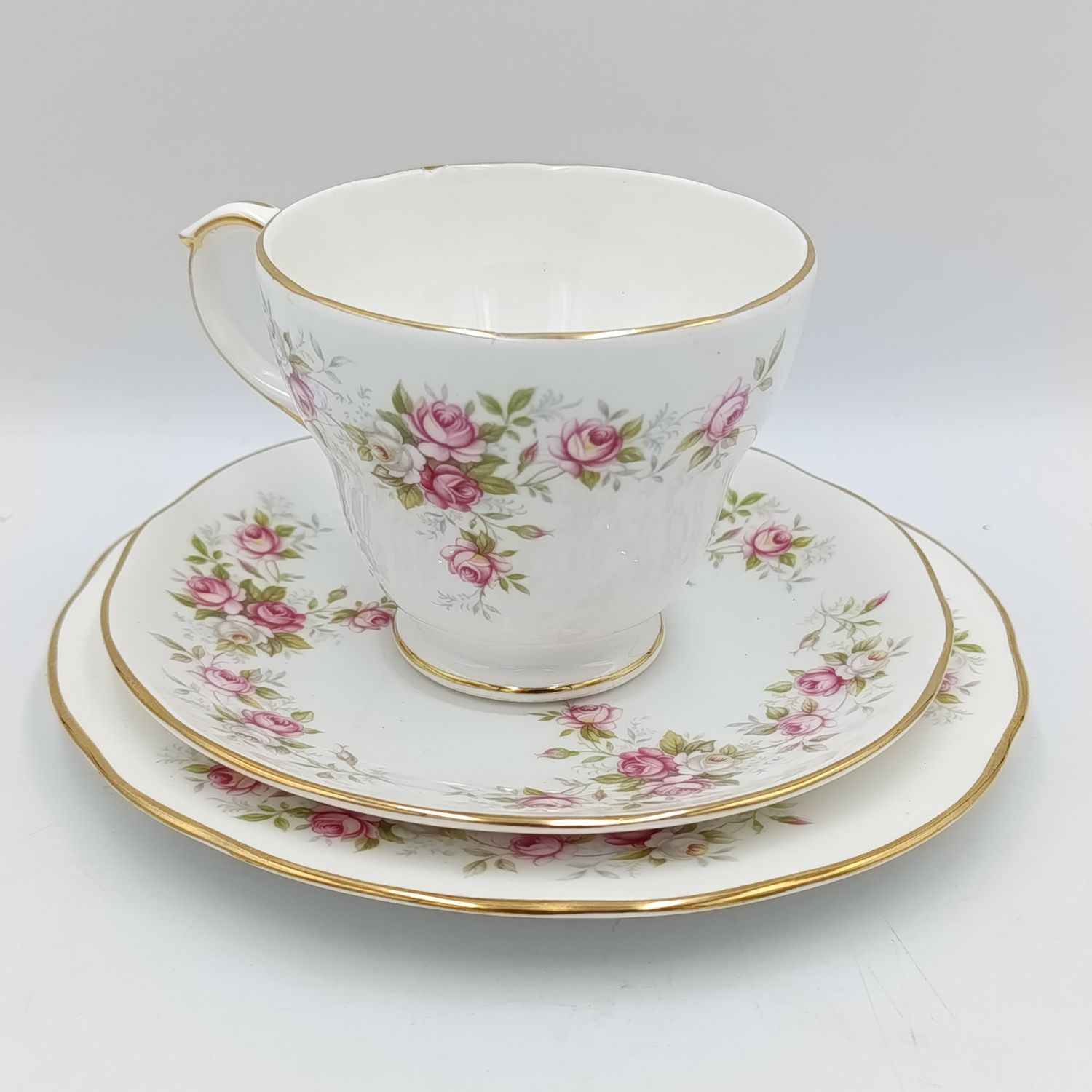 Vintage Duches June Bouquet porcelain trio