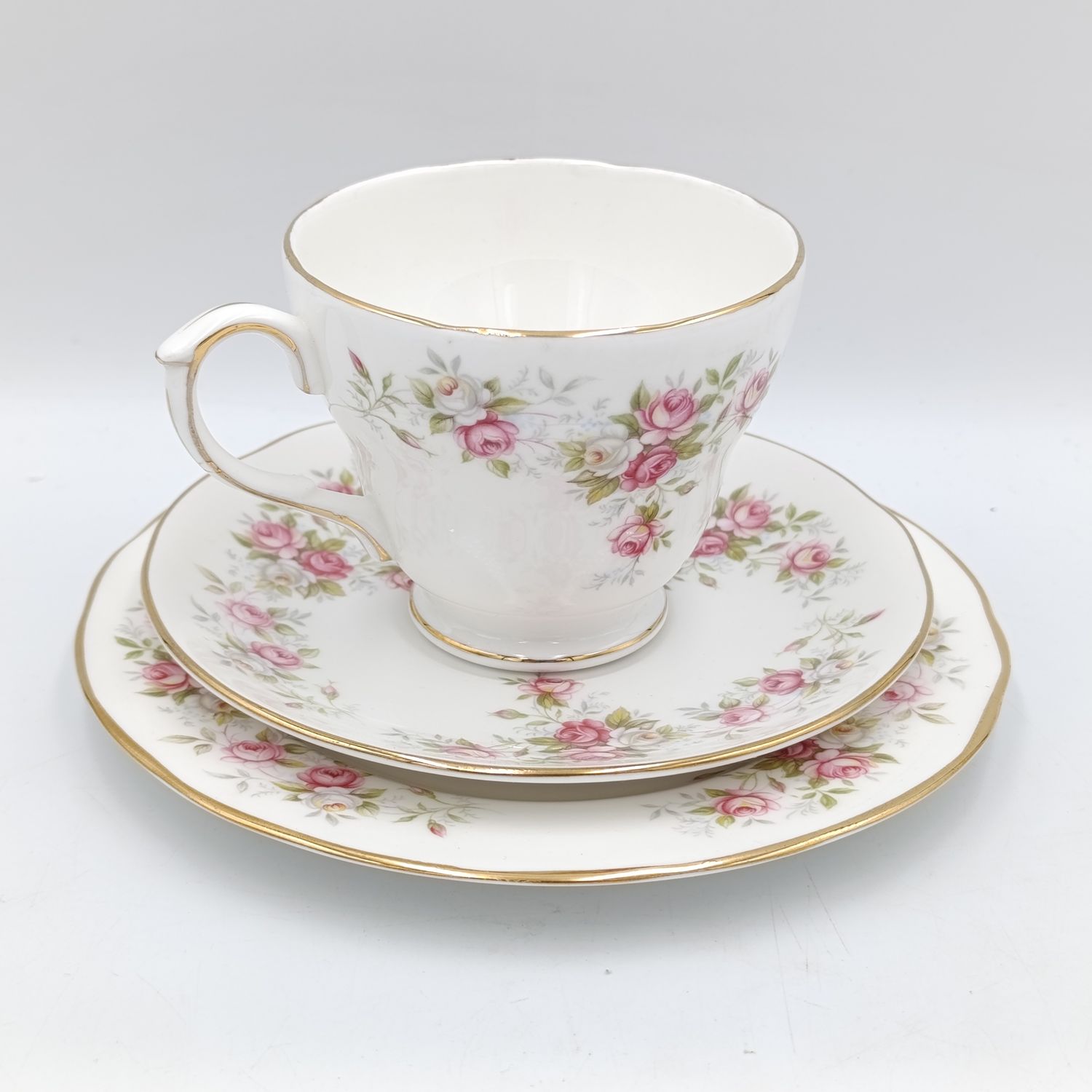 Vintage Duches June Bouquet porcelain trio