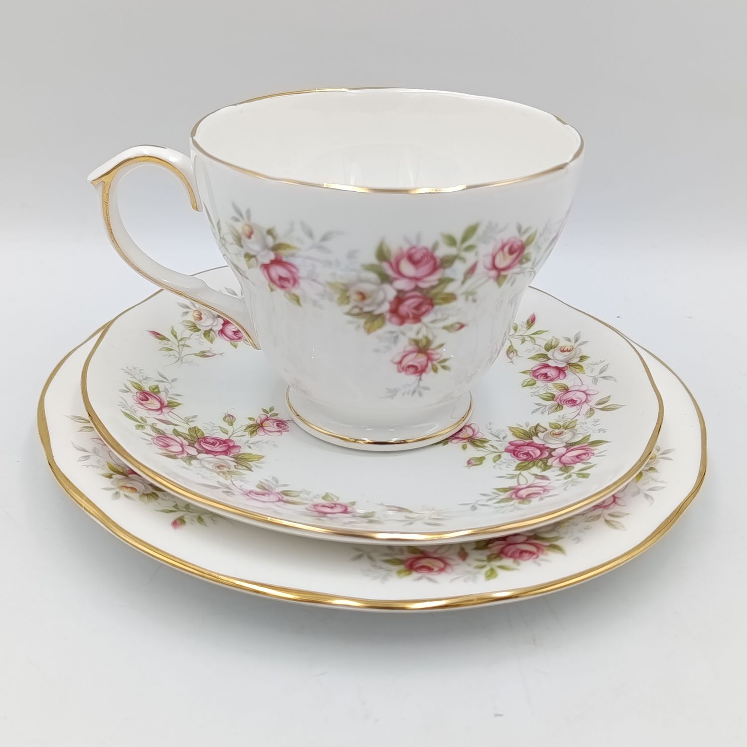 Vintage Duches June Bouquet porcelain trio