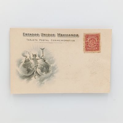 Mexico 1907 Inauguration postcard Casa de Correos with 4 centavos Mexican stamp not cancelled