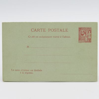 Pre printed stamp on postcard with 10 cent Monaco printing - unused - early 1900&#39;s