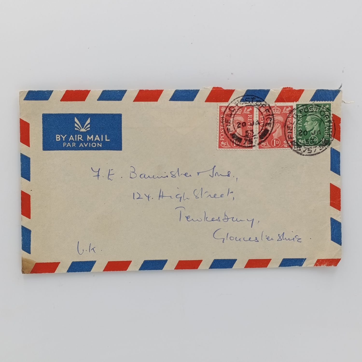 Postal Cover from Filed Post office Malta to Gloucestershire, England with 3 English stamps  - Field Post office 757 - 42 commando