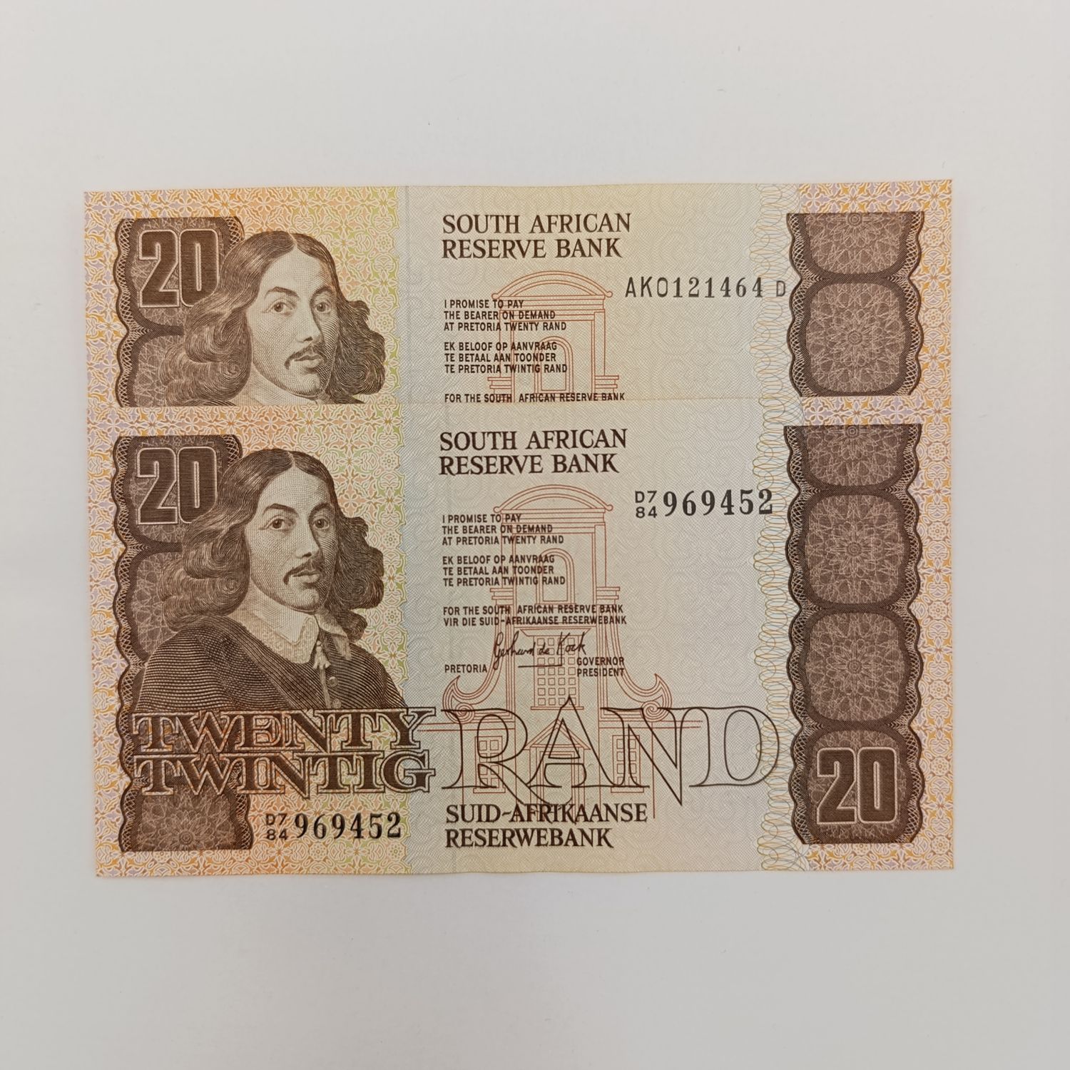 South Africa Chris Stals &amp; GPC de Kock R20 banknotes