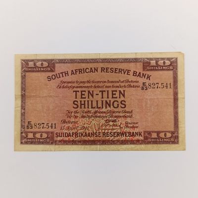 Postmus 15 April 1941 Ten shillings banknote VF+