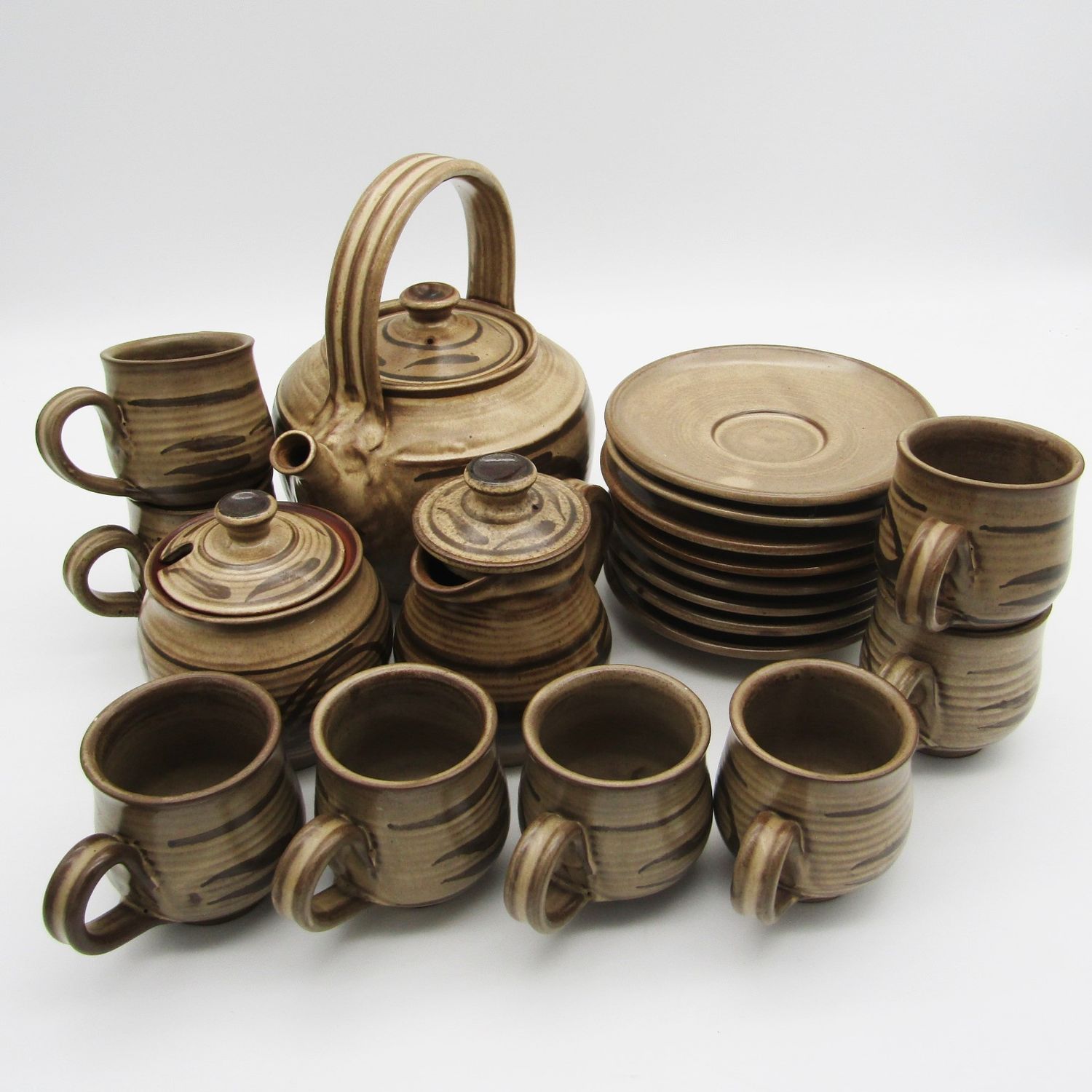 Vintage stoneware coffee set for 8 - 22 piece