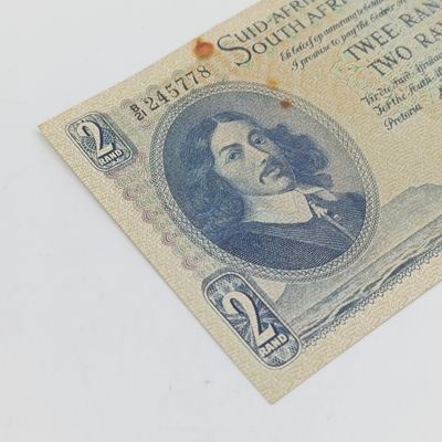 MH de Kock 1961 R2 banknote crisp AU with brown mark
