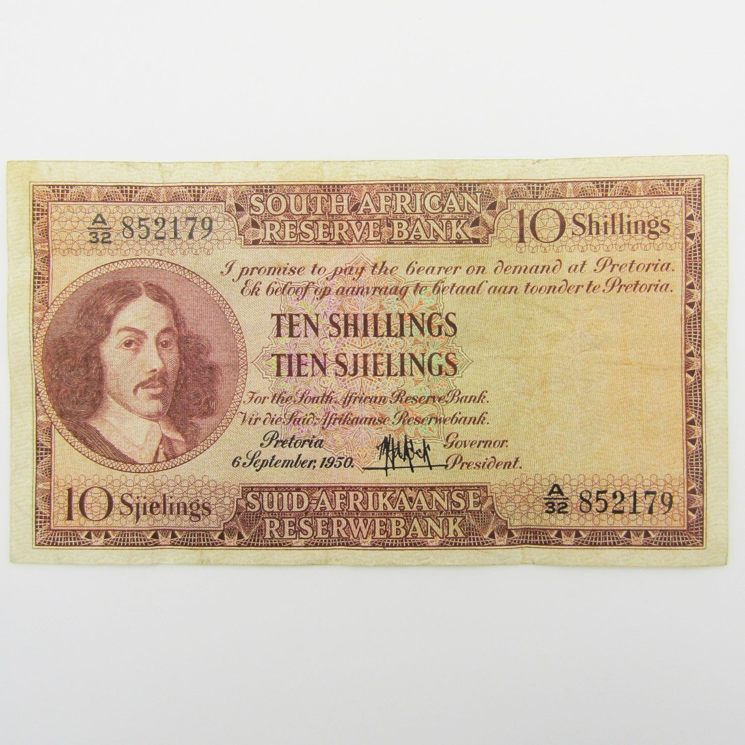 MH de Kock Ten Shillings 1950 E/A - A32 -  VF