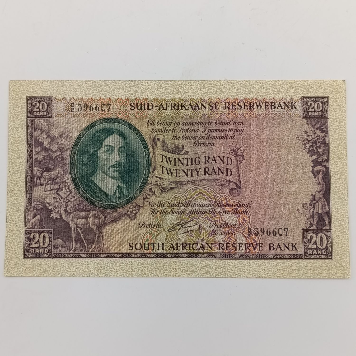 Rissik Twenty Rand banknote D2 - 1962 Extra Fine