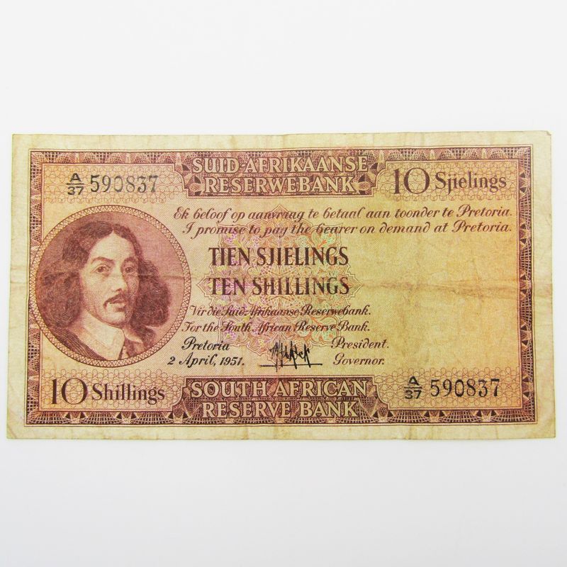 MH de Kock Ten Shillings 1951 - A/E - A37 - aVF