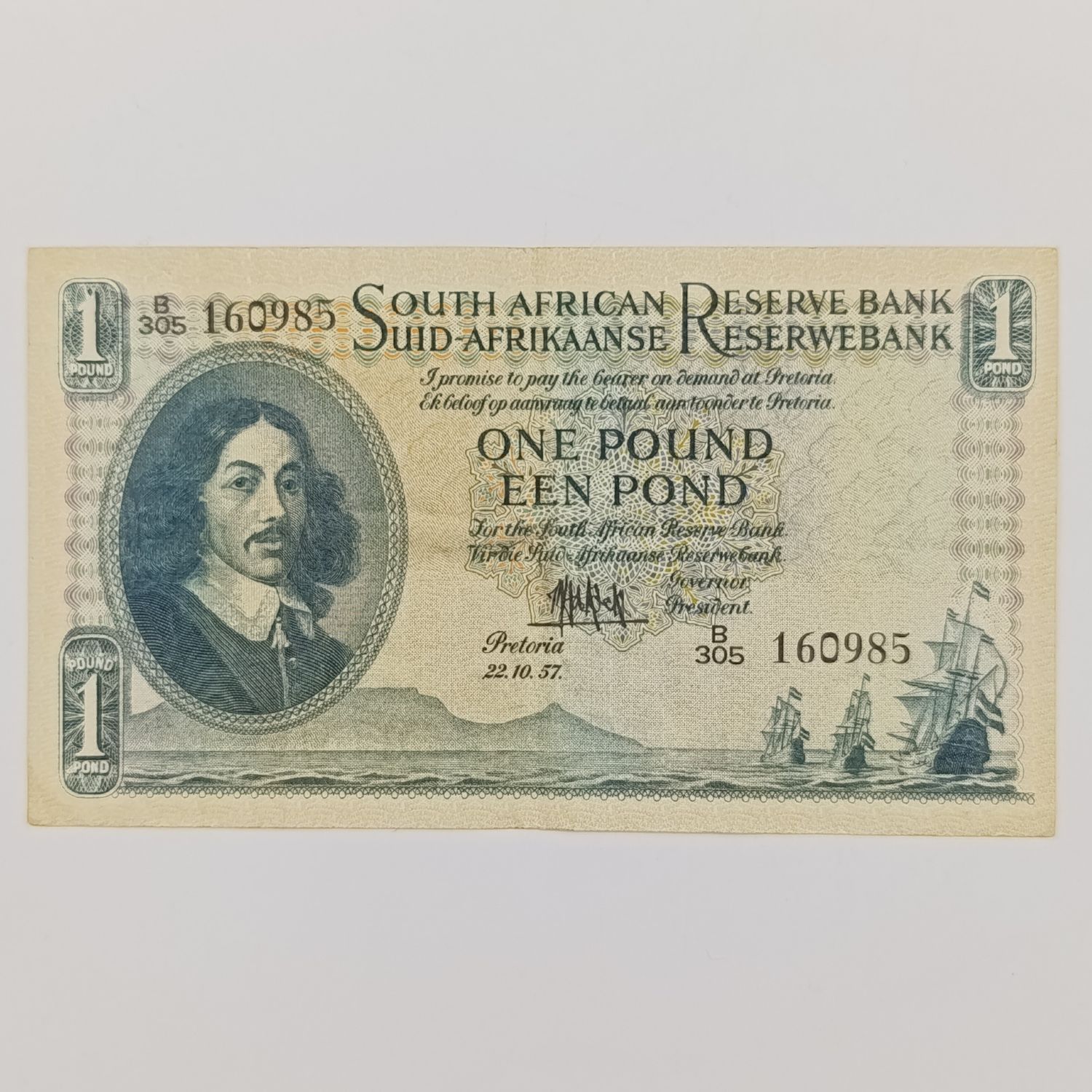 MH de Kock one pound 22-10-57 - E/A - B305 - EF