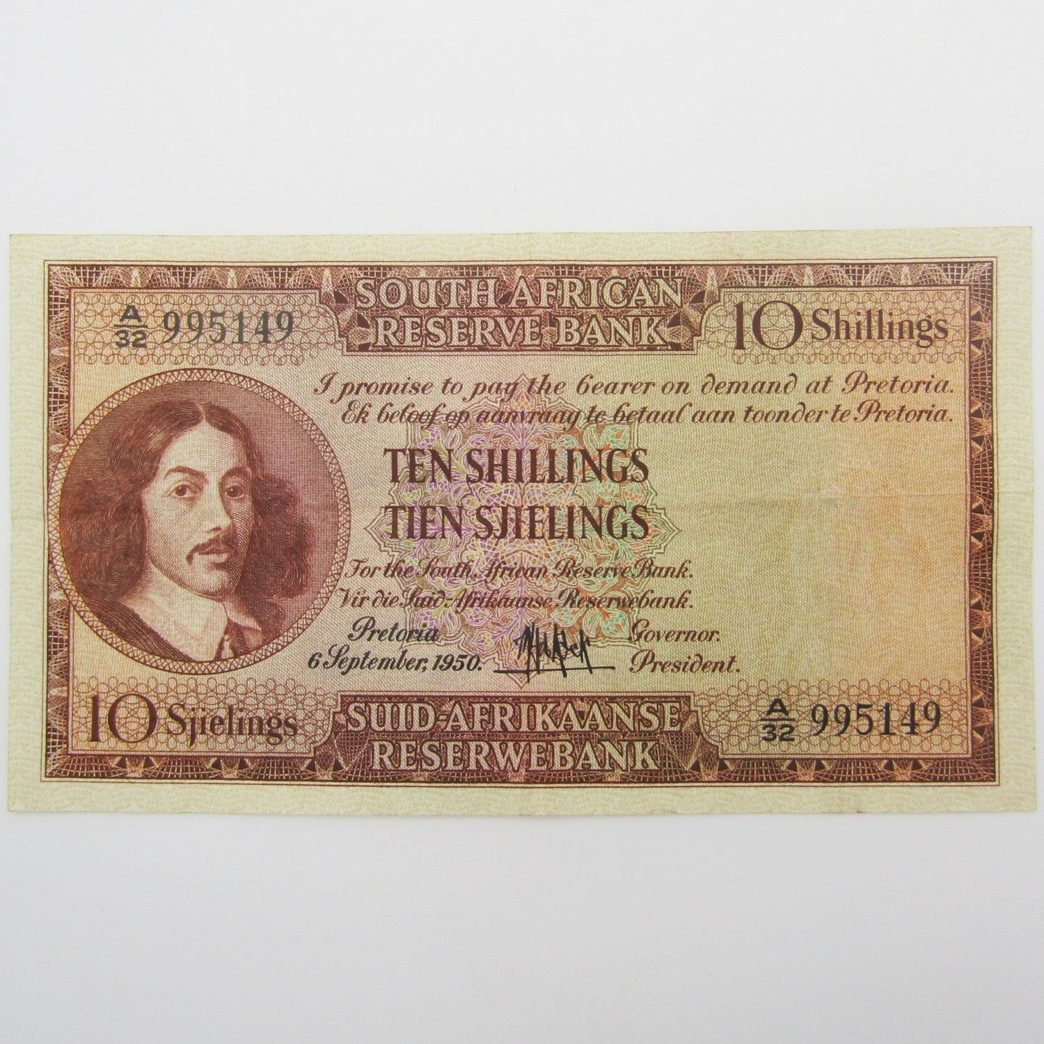 MH de Kock Ten Shilling 1950 - E/A - A32 - EF+