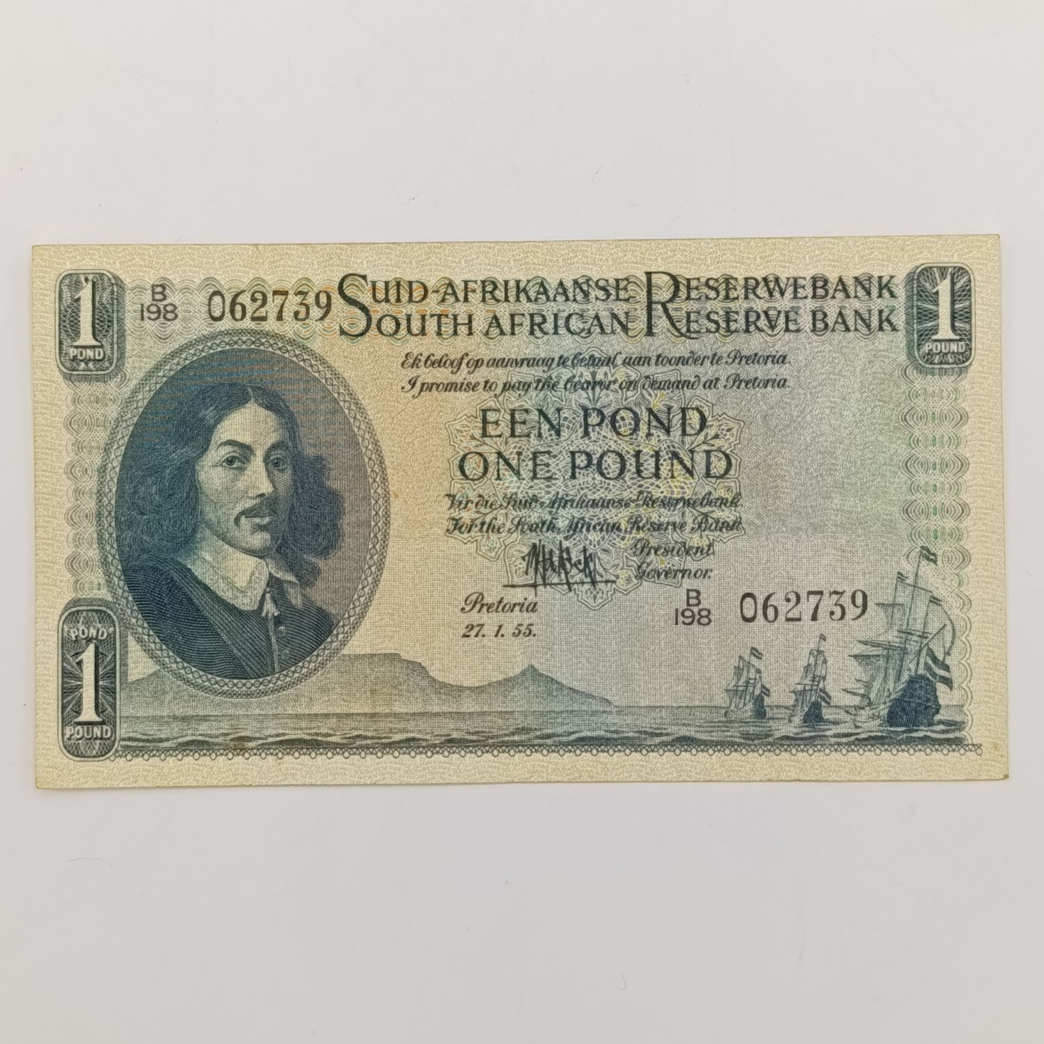 MH de Kock one pound 21-1-55 - A/E - B198 - AU dents &amp; creases