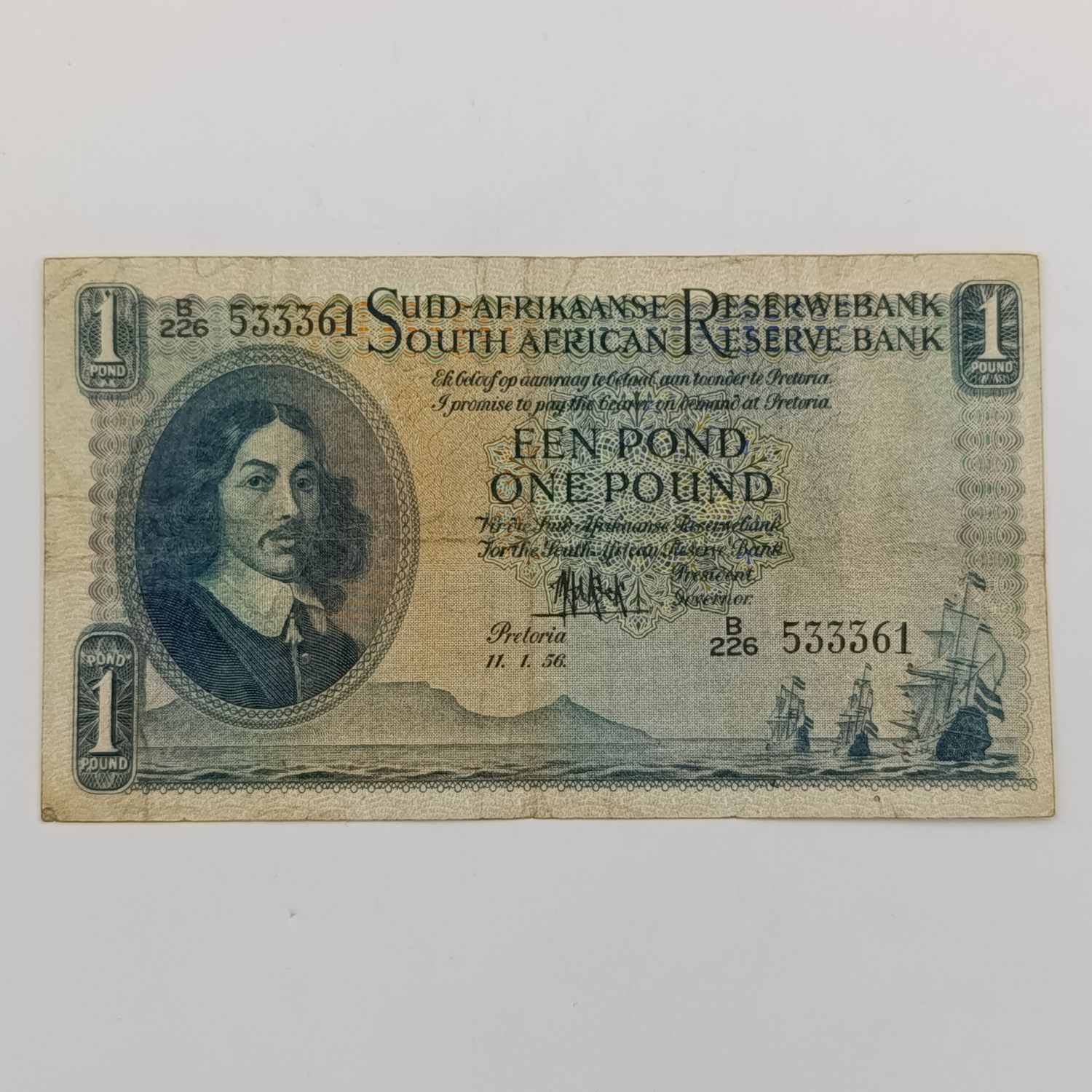 MH de Kock one pound 11-1-56 - A/E - B226 - VF