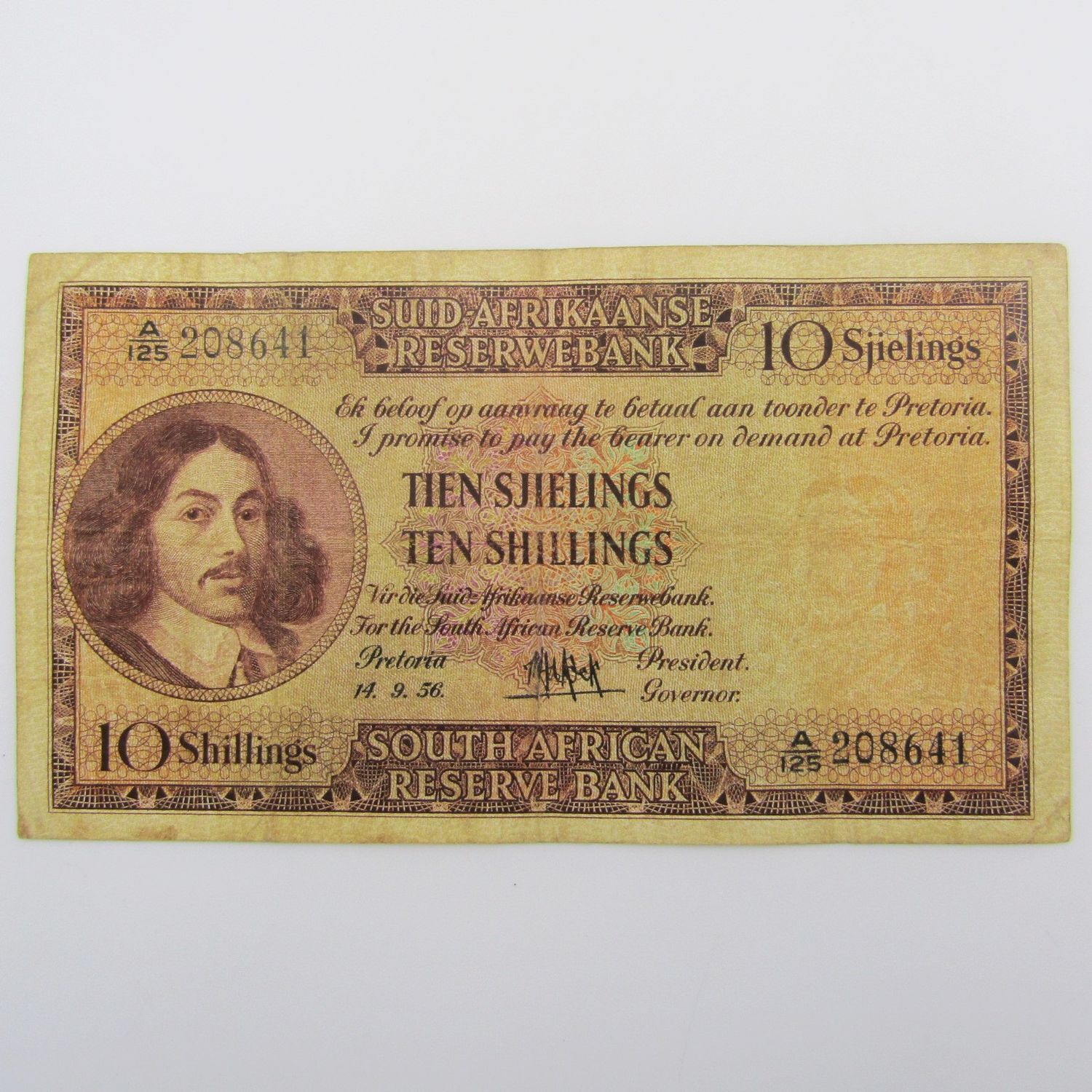 MH de Kock Ten Shillings 1956 - A/E - A125 - VF