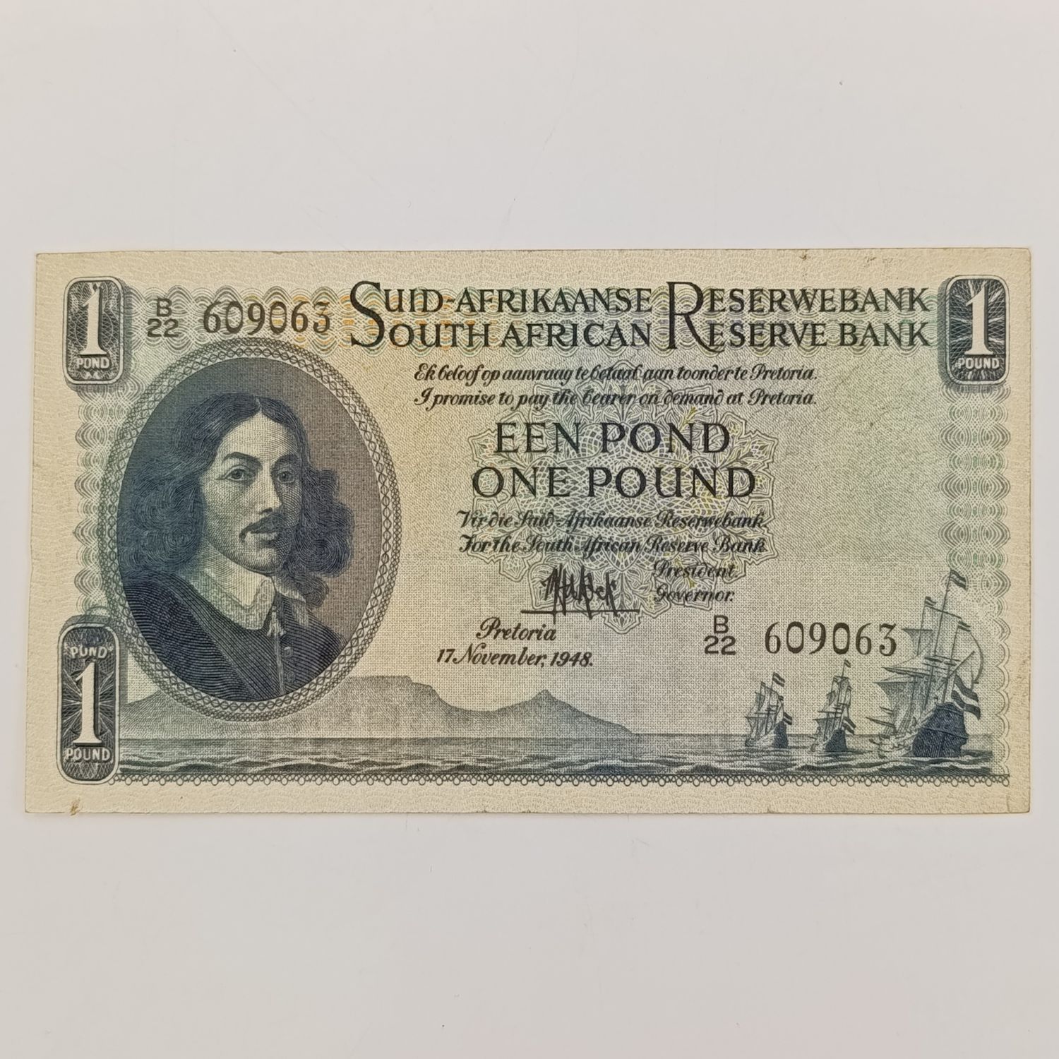 MH de Kock one pound 17 November 1948 - B22 - A/E - aEF