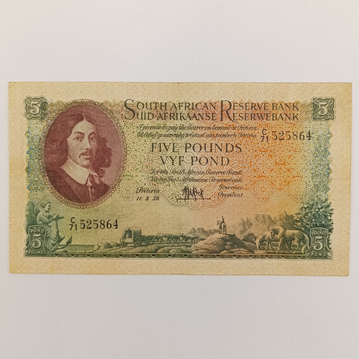 MH de Kock 5 Pounds 11-3-59 - C71 - EF+