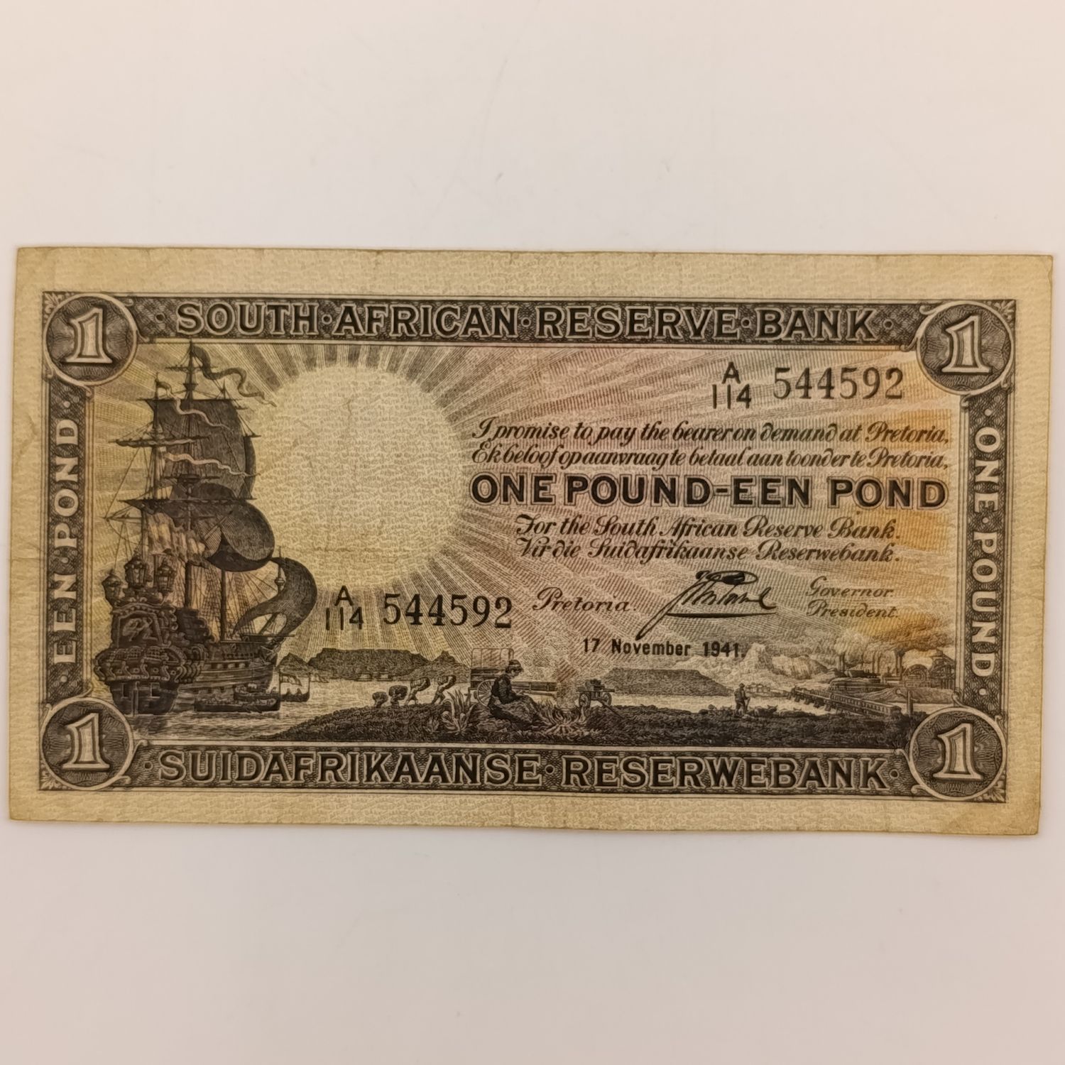 Postmus one pound 17 November 1941 - A114 - VF+