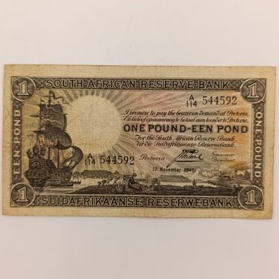 Postmus one pound 17 November 1941 - A114 - VF+