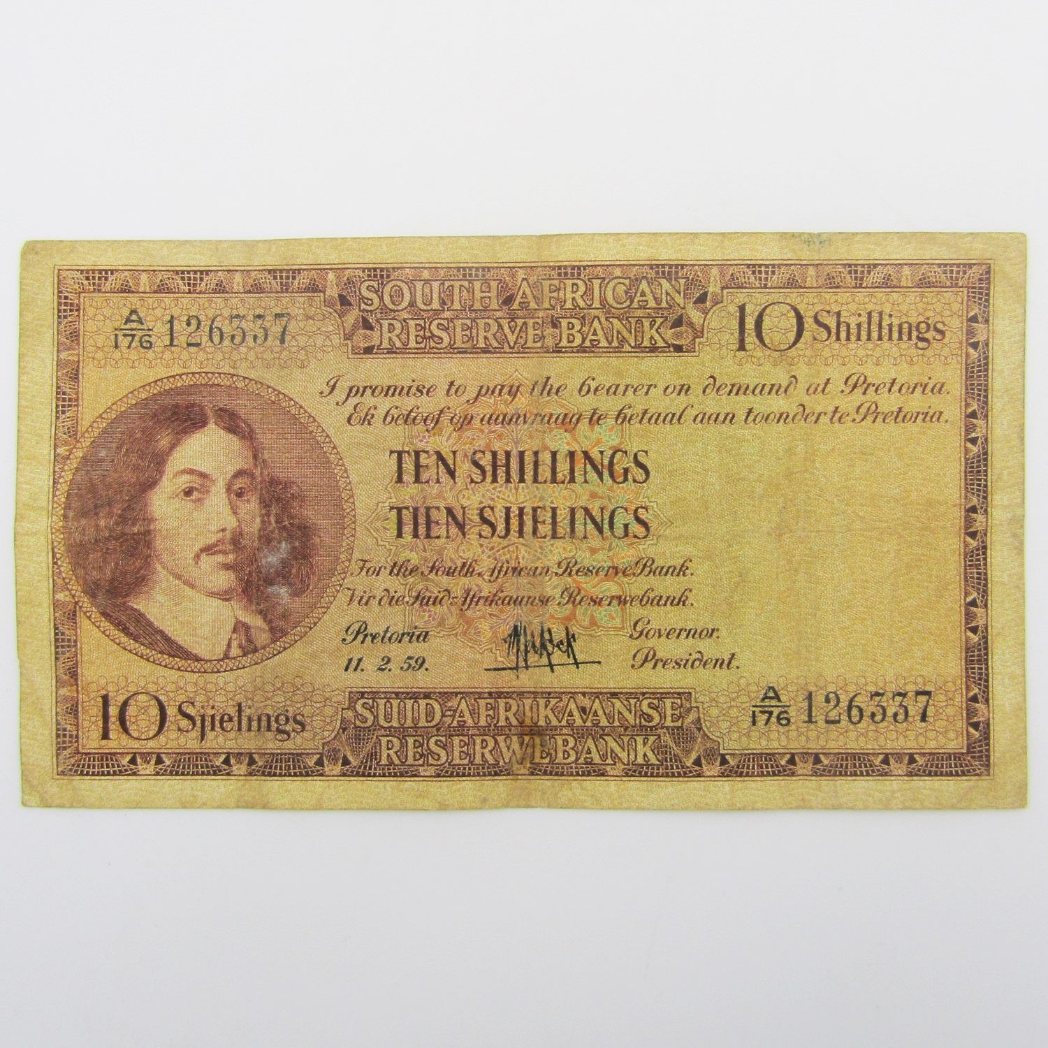 MH de Kock Ten Shillings 1959 - E/A - A176 - aVF