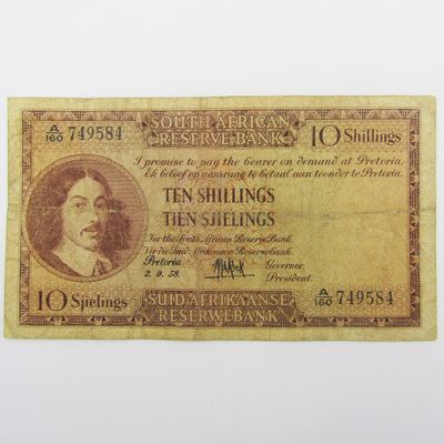 MH de Kock Ten Shillings 1958 - E/A - A160 - aVF