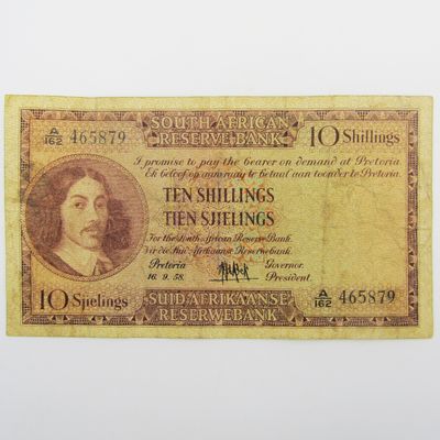 MH de Kock Ten Shillings 1958 - E/A - A162 - aVF