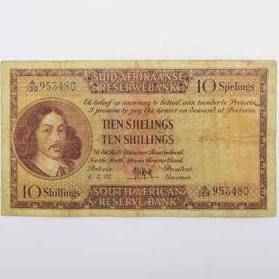 MH de Kock Ten Shillings 1957 - A/E - A139 - aVF
