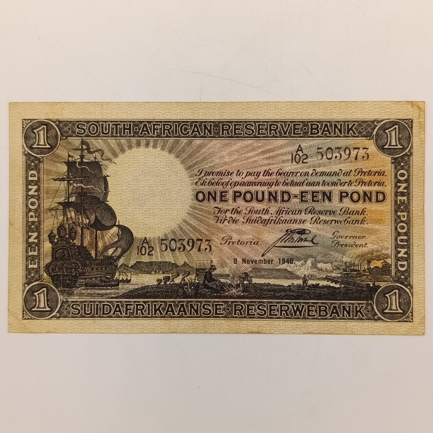 Postmus one pound 8 November 1940 - A102 - EF