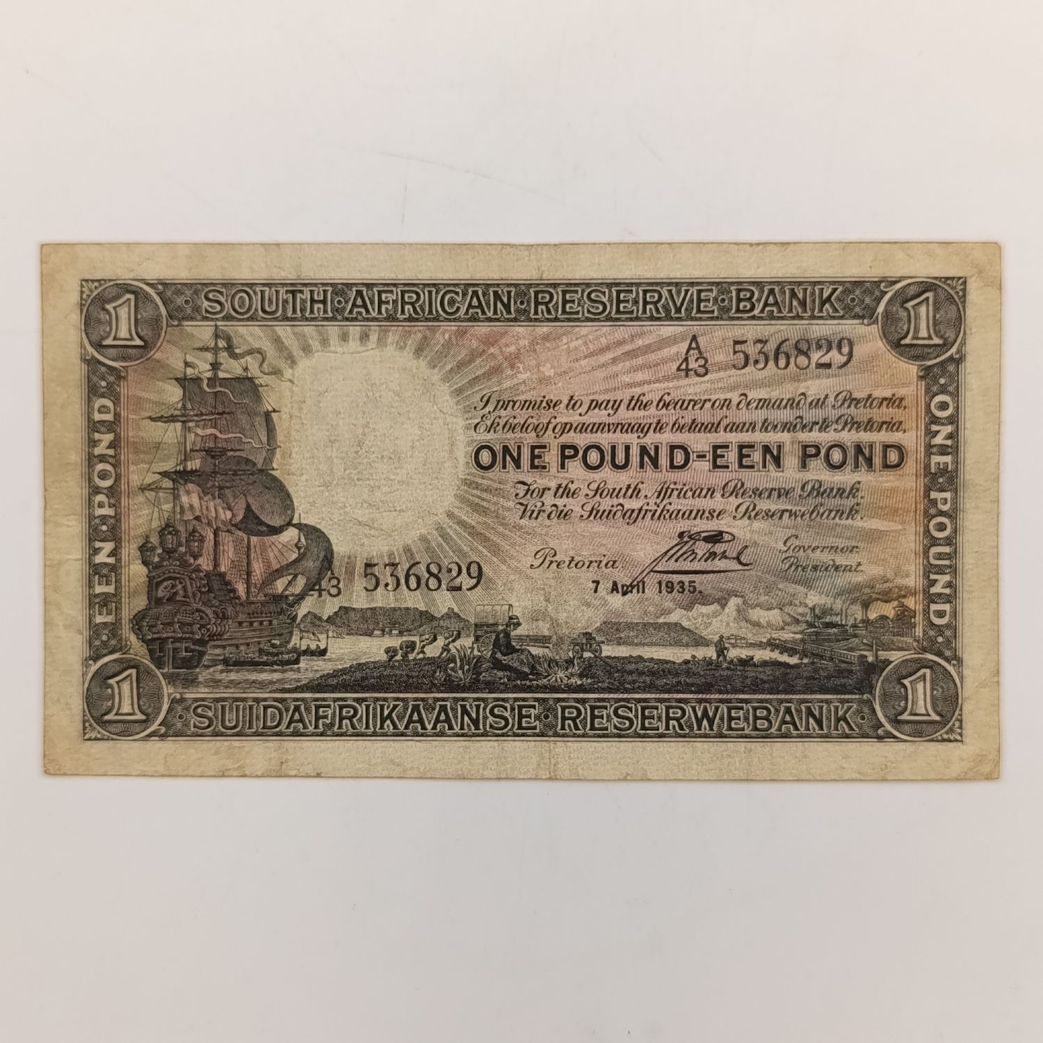 Postmus one pound 7 April 1935 - A43 - VF+