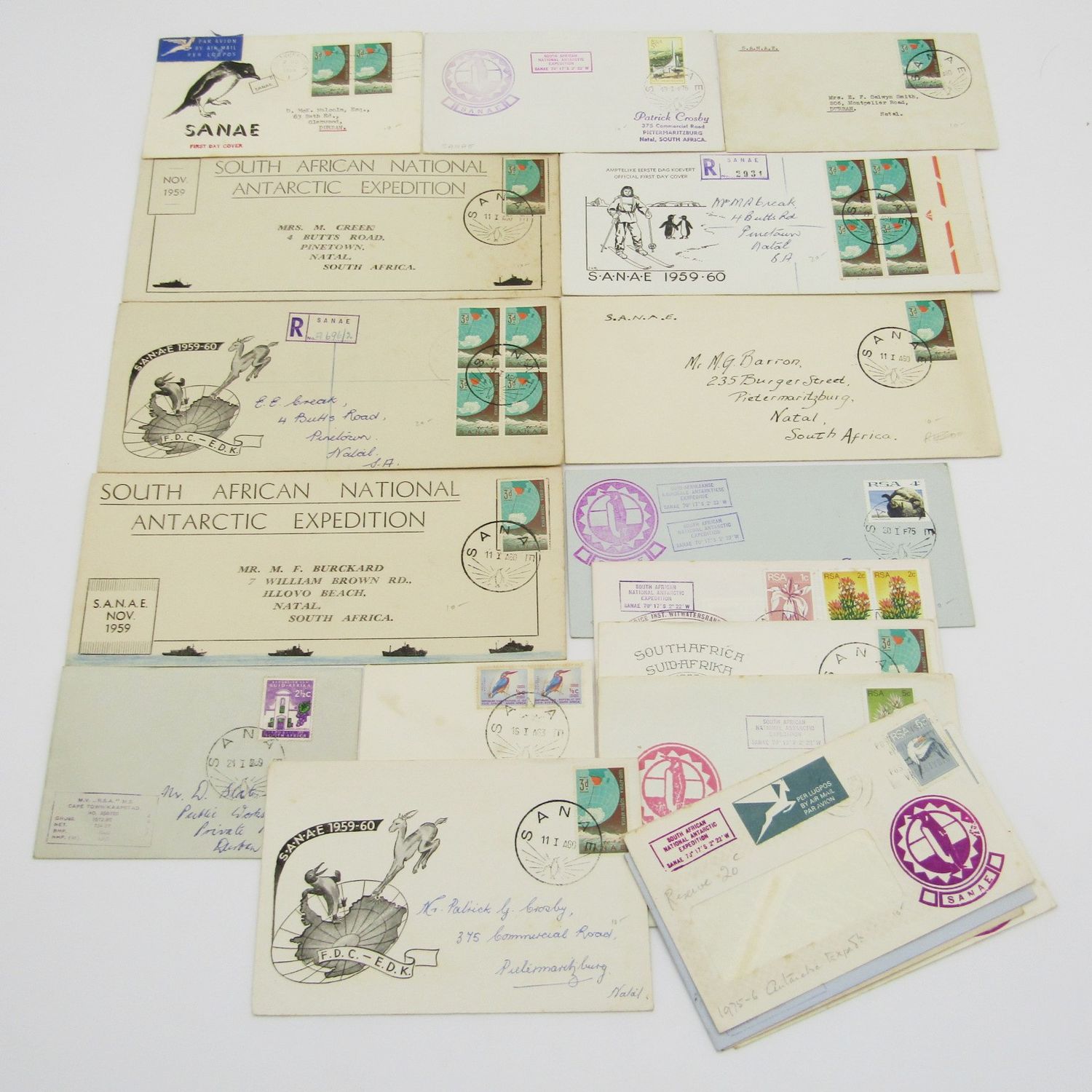 Lot of 18 SANAE Antartic Base / Expedition covers - Excellent lot all different