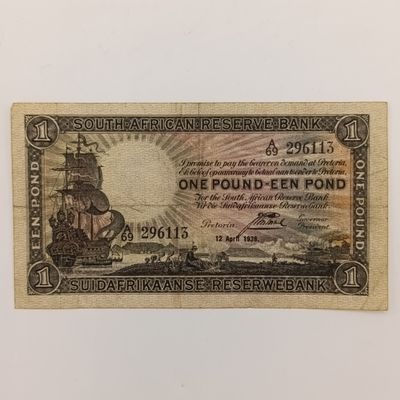 Postmus one pound 12 April 1938 - A69 - VF+