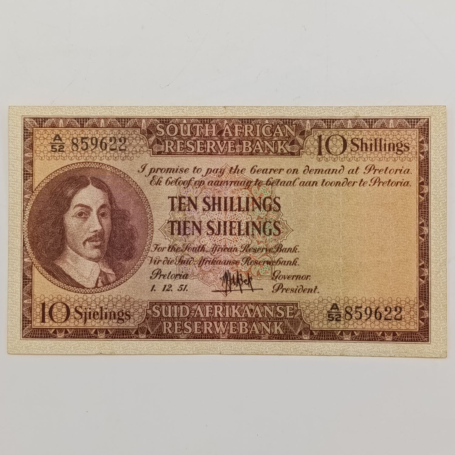 MH de Kock 1951 Ten Shillings EF