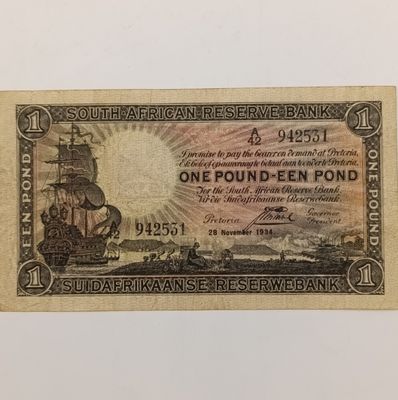 Postmus one pound 28 November 1934 - A42 - VF+