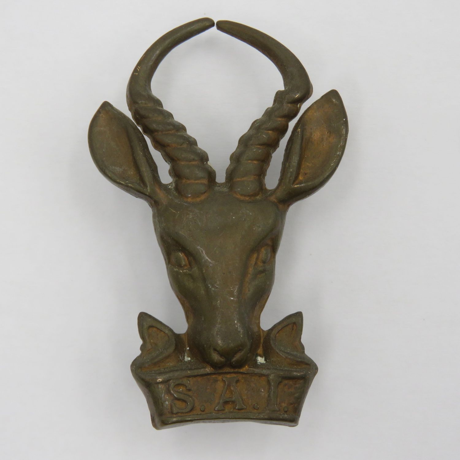 SADF Large brass bokkop Infantry cap badge