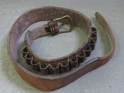 Vintage Leather ammo belt for .44 magnum - 110cm
