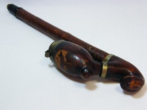 Vintage The Tyrolean Bruyere smoking pipe with stag horn design - no mouthpiece