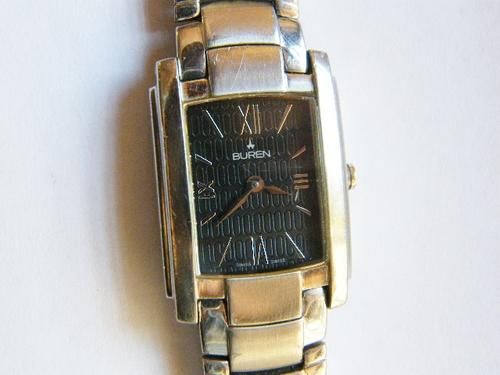 Buren Swiss Watch with Sapphire Crystal Glass - Excellent Working Condition