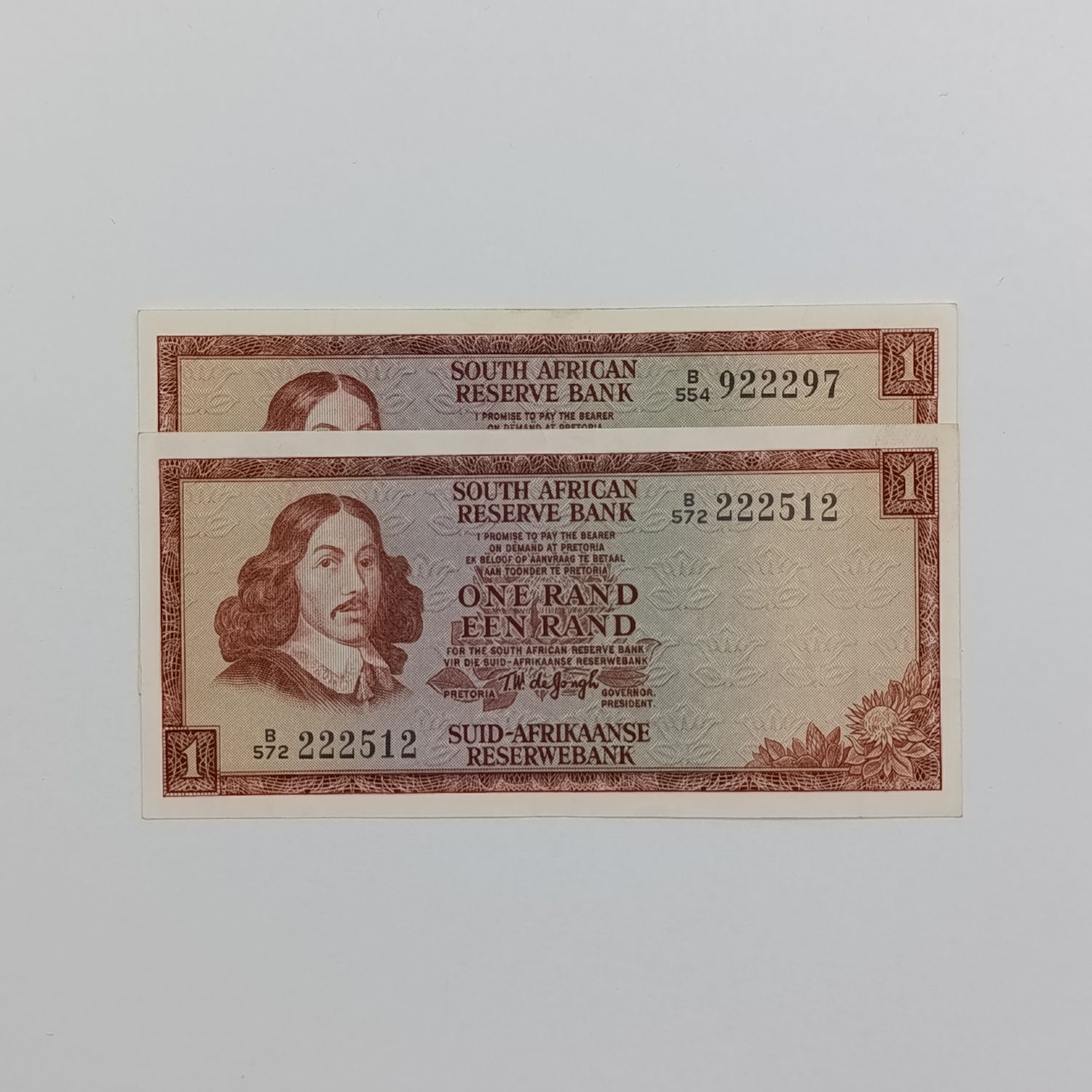 TW de Jongh 3rd Issue - Lot of 2 notes with 222 in number