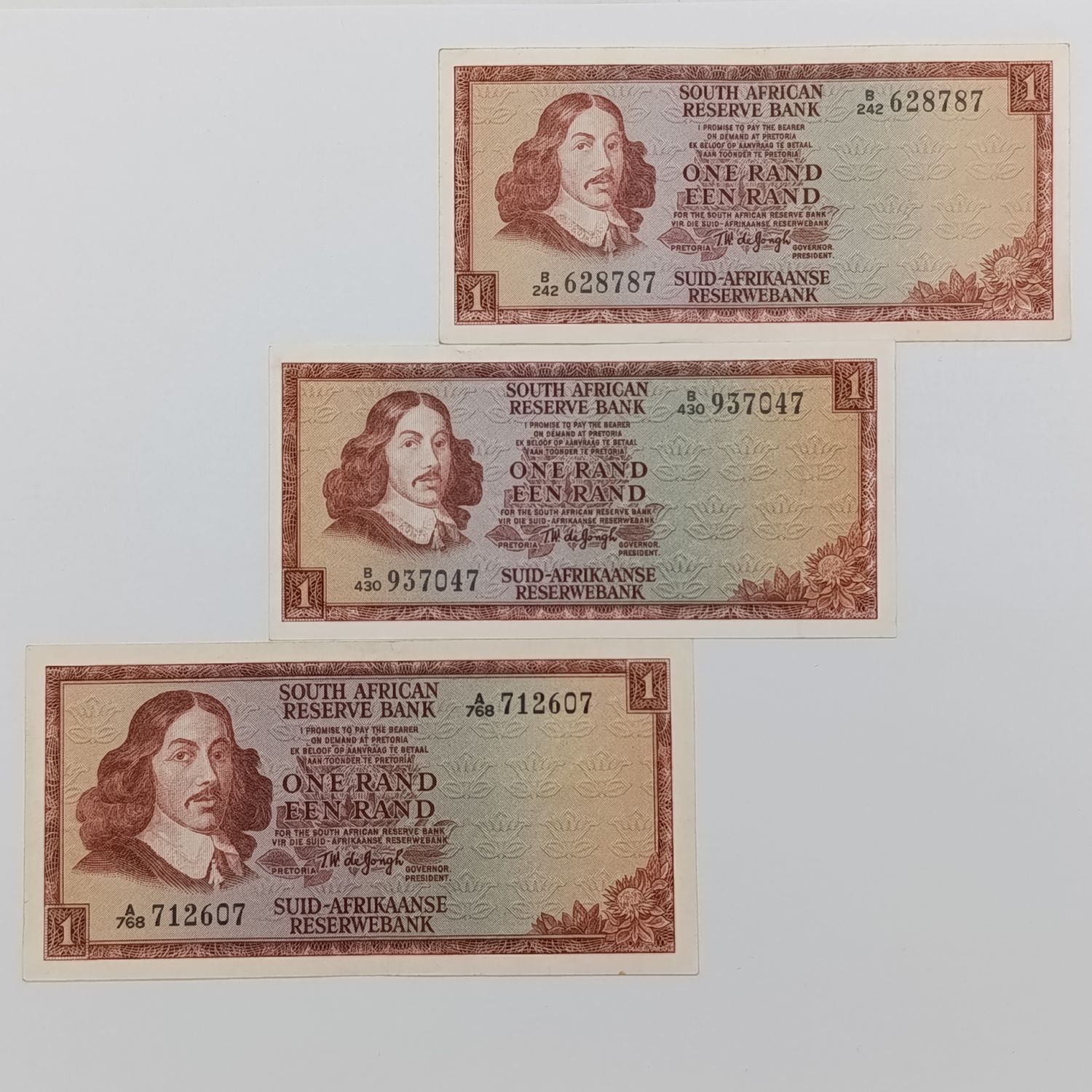 TW Jongh R1 banknotes - Ist, 2nd, &amp; 3rd Issues