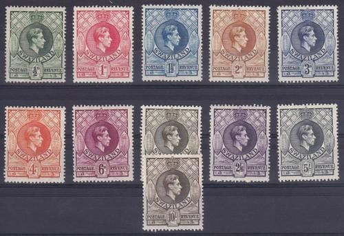 Swaziland Gibbons 28-38 Hinged Mint Set